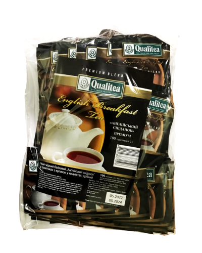 Чай пакетований Qualitea English Breakfast Кволіті Англійський Сніданок 100пак по 2гр з/ярл в конвертах
