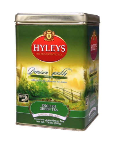 Чай листовий Hyleys English Green tea Хейліс Англійський Зелений чай 500гр жерстяна банка