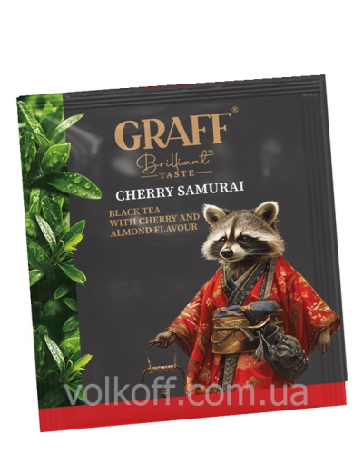 Чай пакетований Graff Cherry Samurai Графф Вишневий Самурай Чорний 20пак по 1,5гр з ярл в конверті