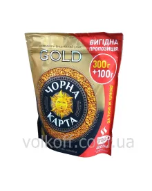 Кава розчинна Чорна Карта Голд 400гр /300+100/ пакет