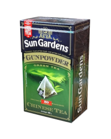 Чай пакетований Sun Gardens GunPowder Green Tea Гарденс ГанПаудер Пірамідки 20шт по 2гр з/ярл