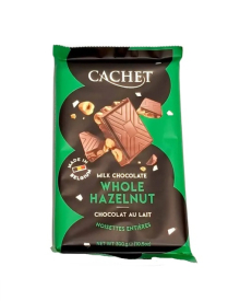 Шоколад CACHET Hazelnut Milk 32% какао Кашет Молочний Фундук 300гр Бельгія