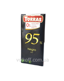 Шоколад Чорний Torras Negro Dark 95% какао Торрас Дарк /без цукру та глютену/ 75гр